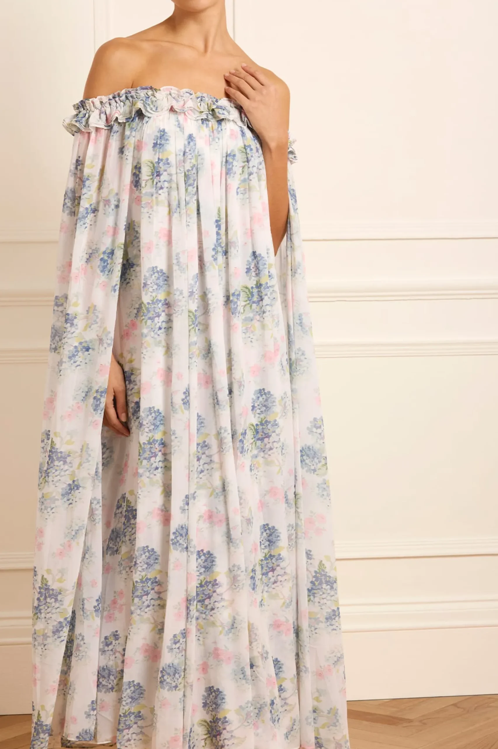 Hydrangea Days Off Shoulder Dress